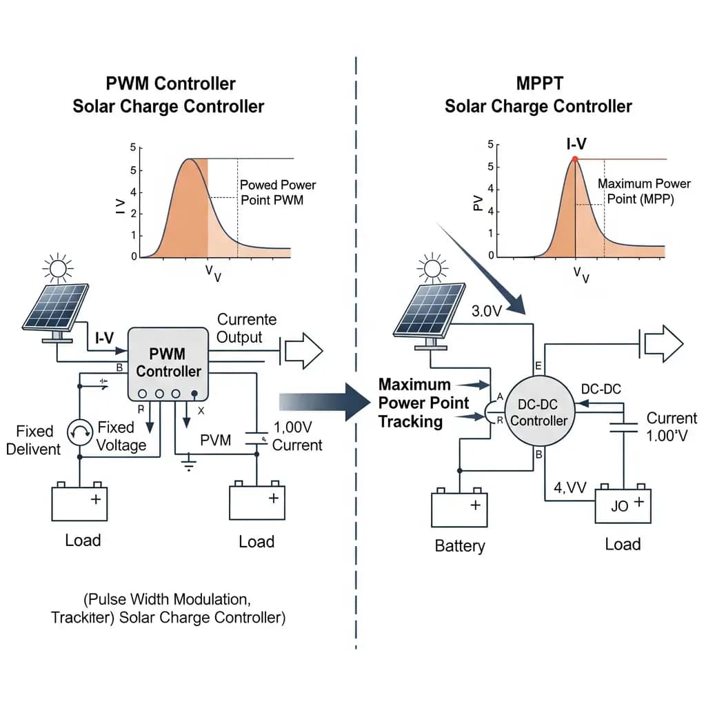 Solar Hydroponic Pumps Exposed: The Quiet & Reliable Truth Brands Hide (Lab Tested) 9 A comparison of an MPPT and PWM solar charge controller for an off-grid hydroponics setup.
