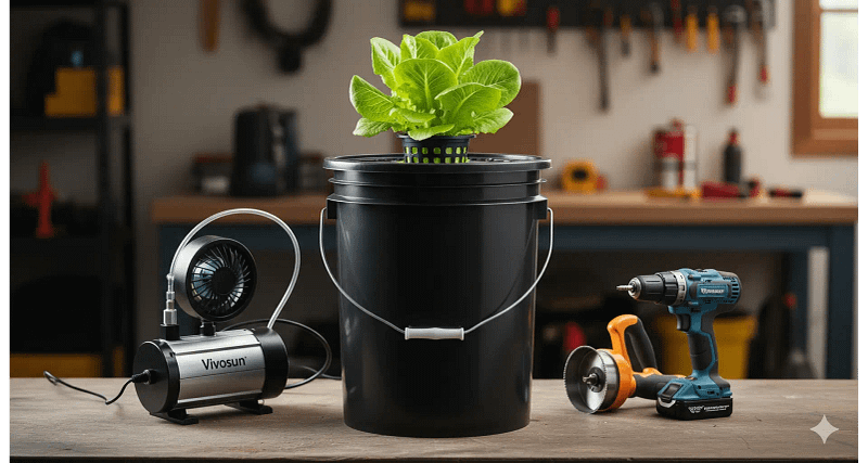 A DIY DWC hydroponic system built on a budget for beginners and hobbyists.