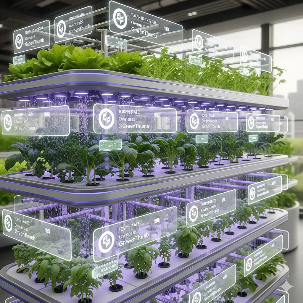 A lush NFT system filled with thriving leafy green plants.