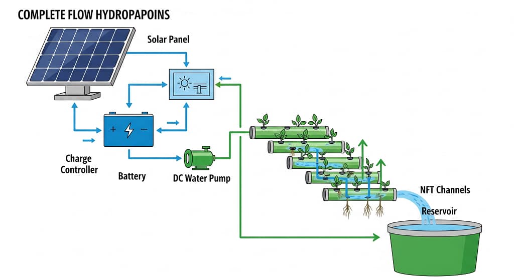 Solar Hydroponics Components Diagram