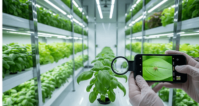 Root aphid infestation on hydroponic cannabis roots | Blue-green aphids clustered with honeydew
